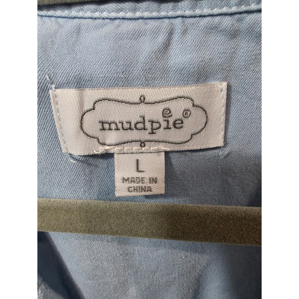 Mud Pie Blue Ombre Tiered Sleeveless Lyocell Shirt Dress Womens Large L - Picture 4 of 6